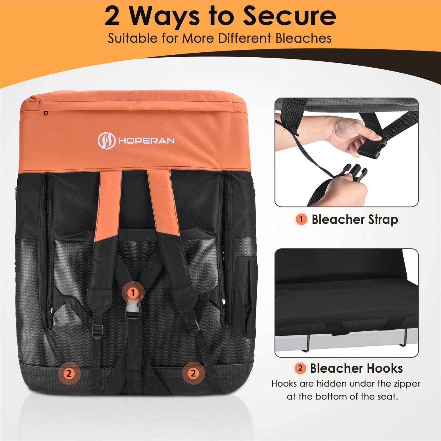HOPERAN Dual-Sided Heated Stadium Seats for Bleachers with Back Support - Sports Supplies Online Store