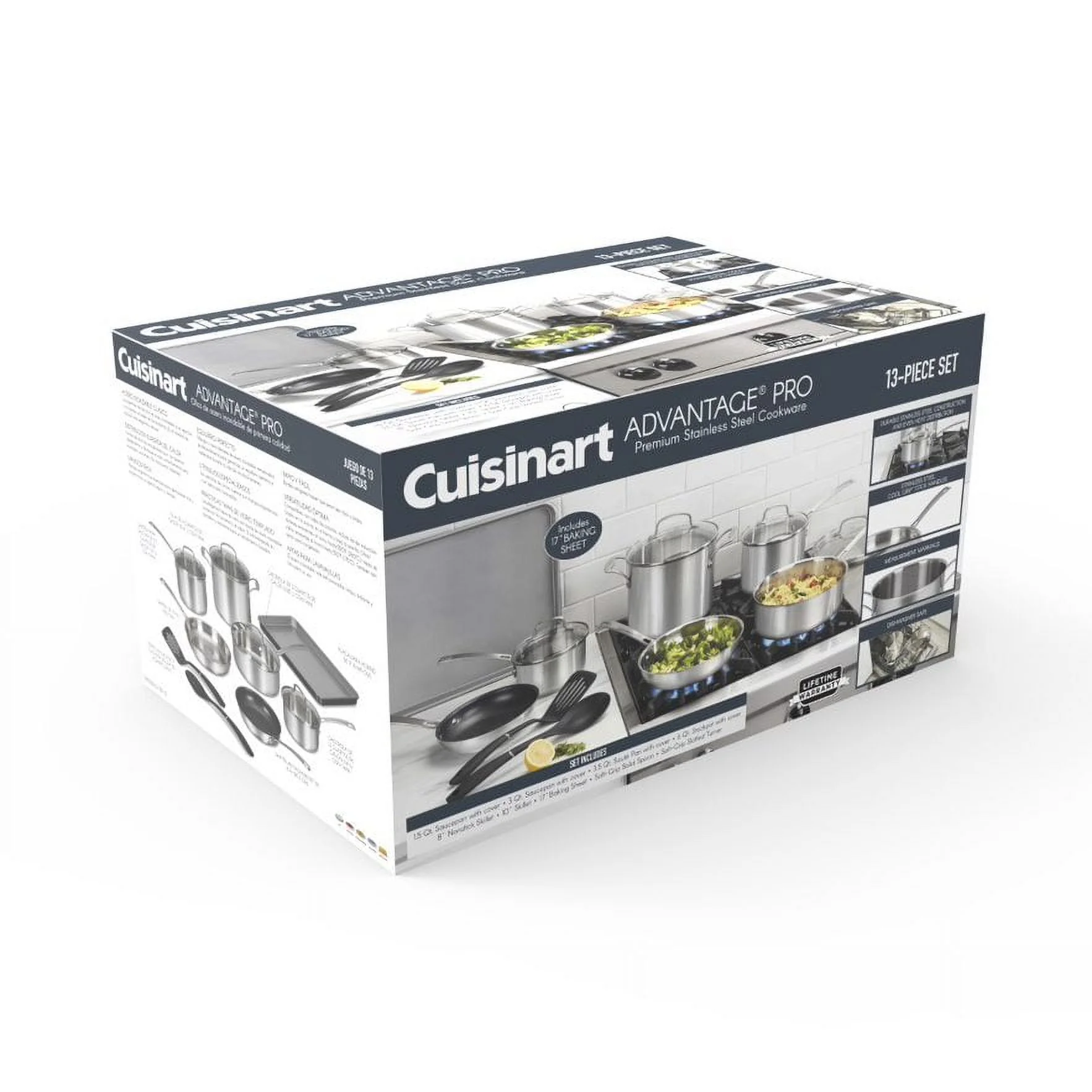 Cuisinart Advantage® Pro Premium Stainless-Steel Cookware 13-Piece Set, 92-13