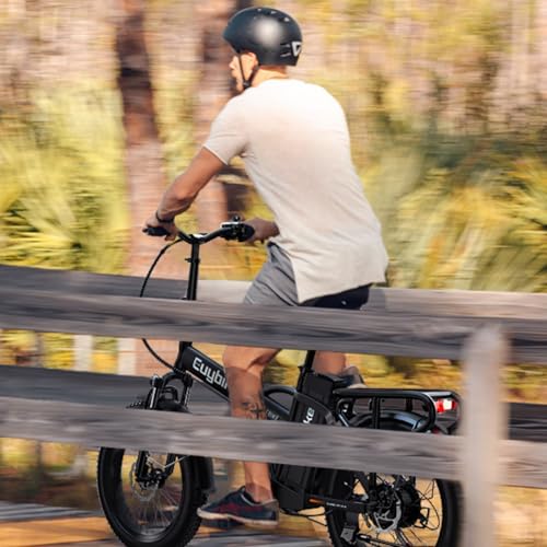 1000W Folding Electric Bike, 48V 20AH Large Removable Battery E Bike, 30+MPH, 80 Miles Max Range, 20" Fat Tire Electric Bike for Adults