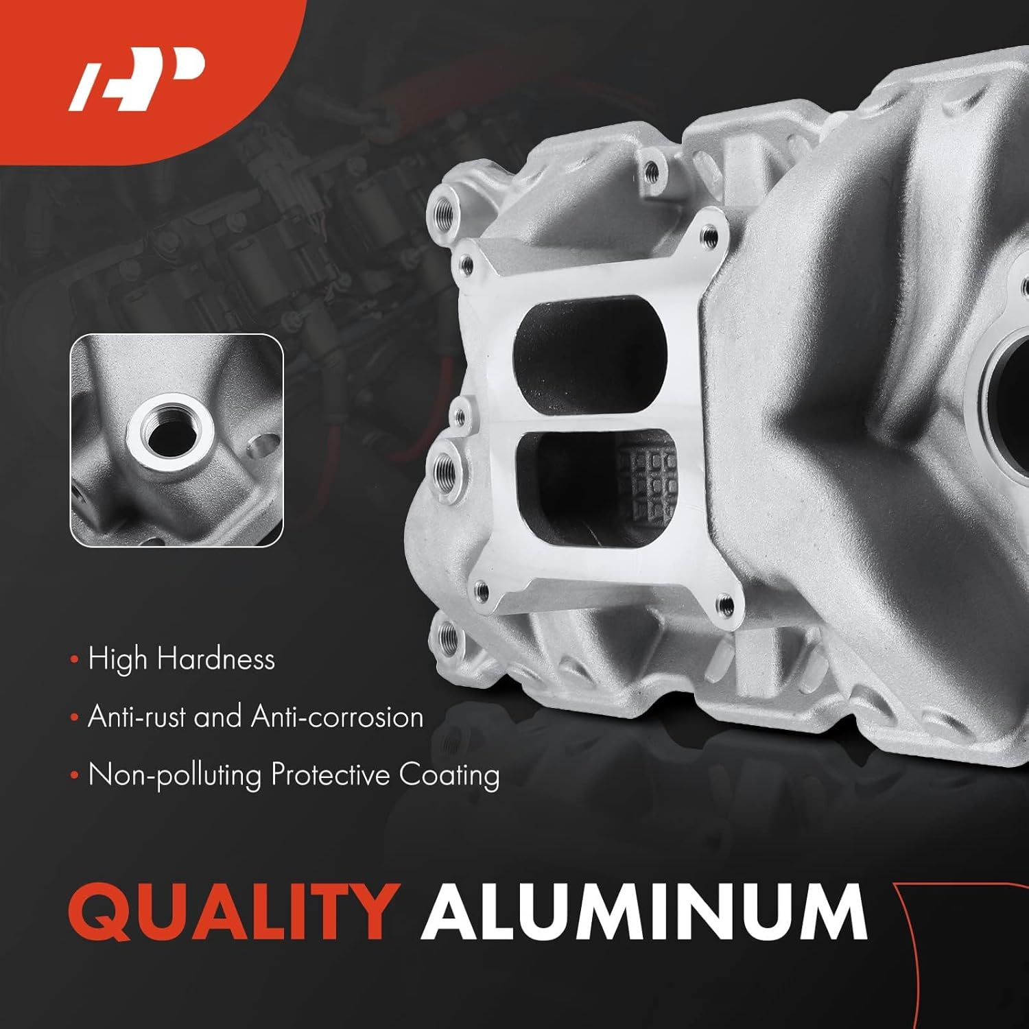 A-Premium Engine Aluminum Dual Plane High-Rise Intake Manifold Compatible with Chevy SBC, V8 305 327 350 400, 1957-1986, Buick, Cadillac, Chevrolet