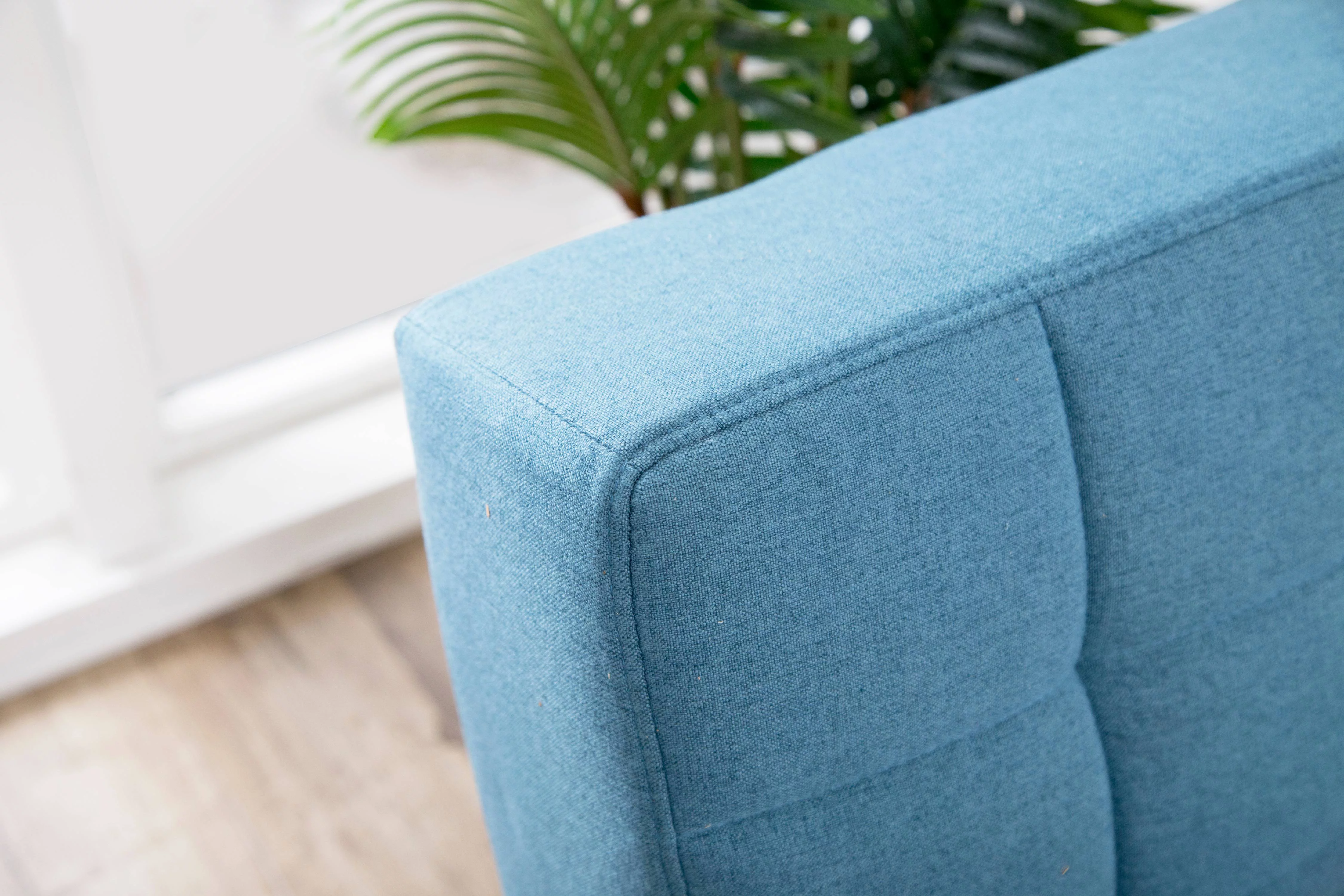Devon & Claire Miles Tufted Fabric Convertible Sofa Futon, Blue
