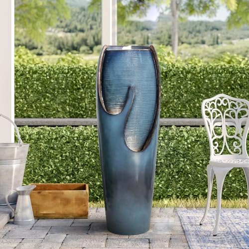 watnature 38.7”Tall Outdoor Water Fountains and Waterfalls - Indoor Water Urn Fountain