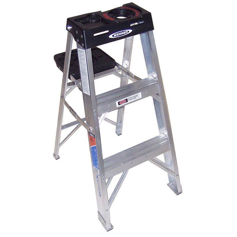 Werner 373 3 ft Aluminum Stepladder, 300 lb Capacity