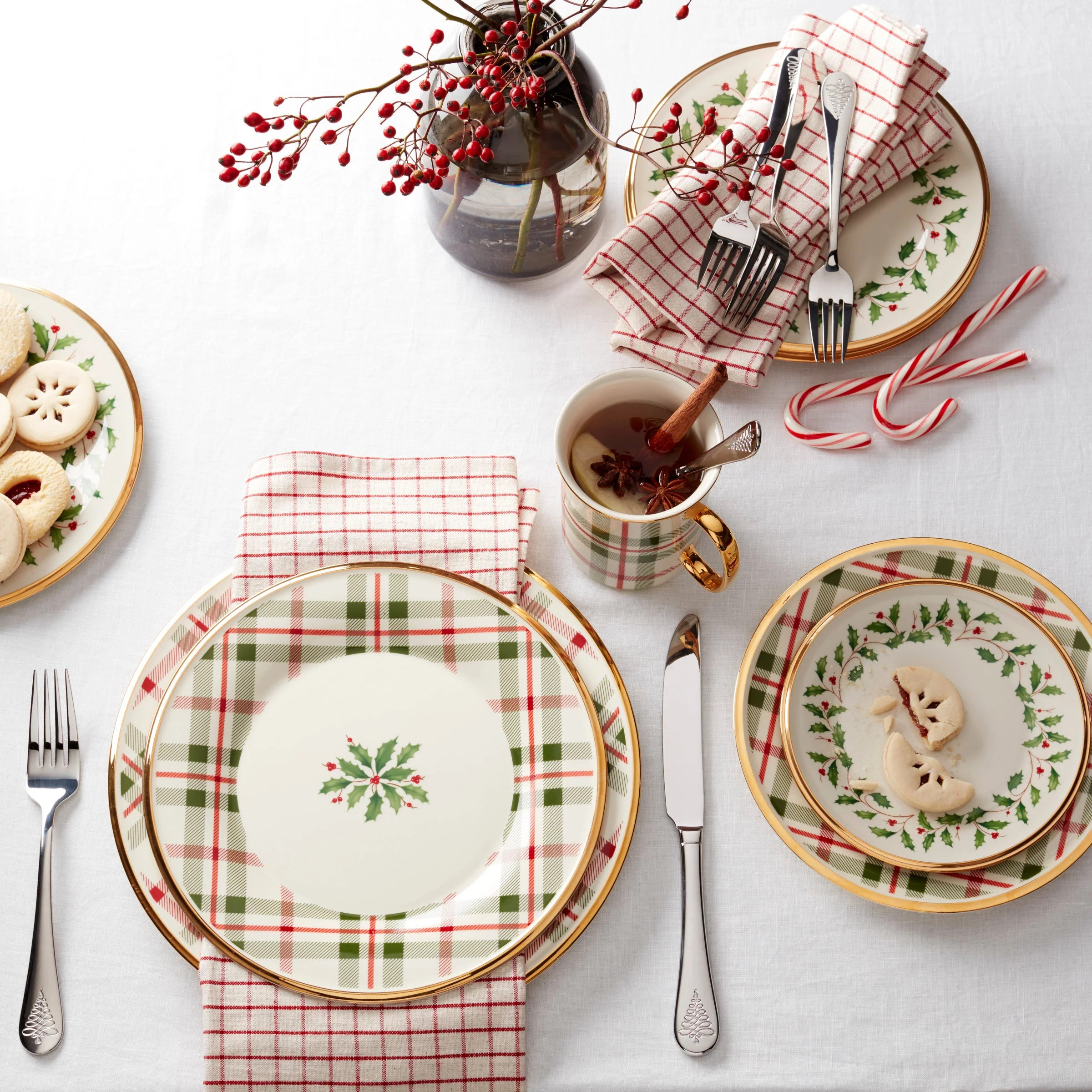 Lenox Holiday Plaid Mugs, Set of 4