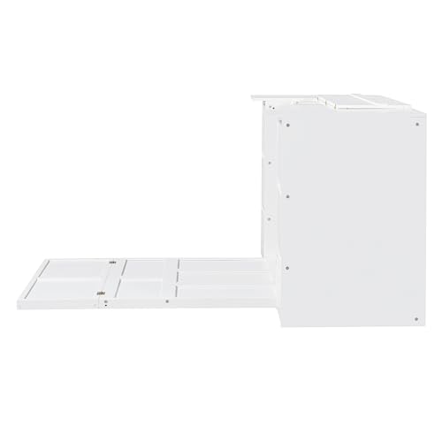 Full Size Murphy Bed with Drawers, Cabinets and USB Ports,Wood Murphy Bed Cabinet Bed Removable Shelves