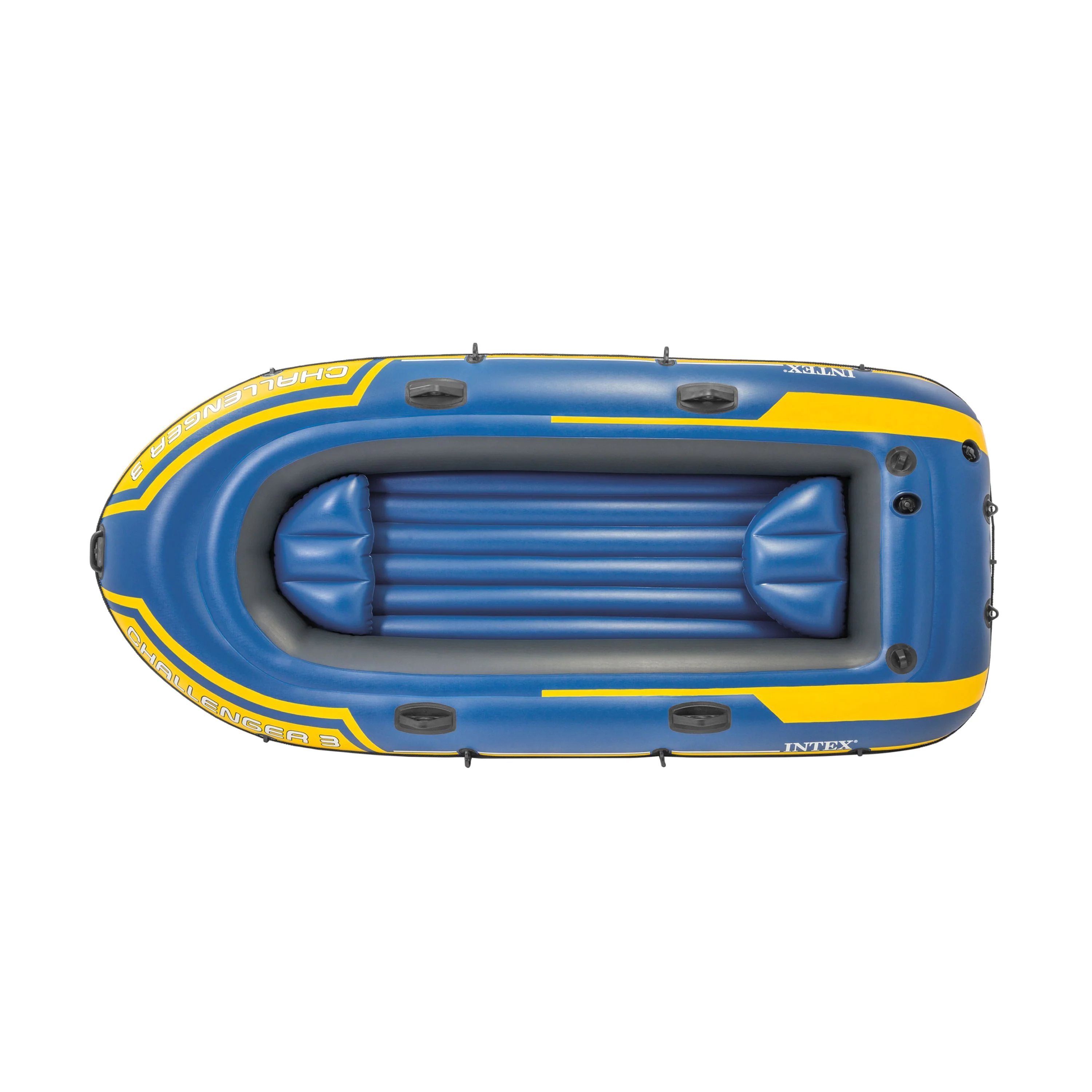 Intex 68370EP Challenger 3 Inflatable Raft Boat Set With Pump And Oars, Blue