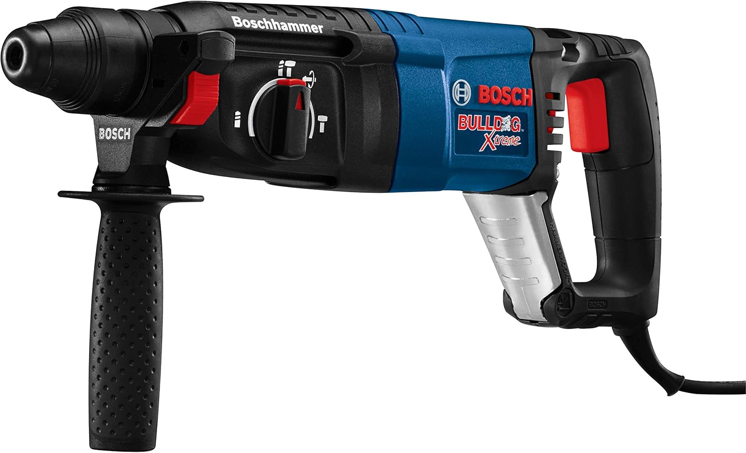 BOSCH 11255VSR Bulldog Xtreme - 8 Amp 1 Inch Corded Variable Speed Sds-Plus Concrete/Masonry Rotary Hammer Power Drill with Carrying Case, Blue