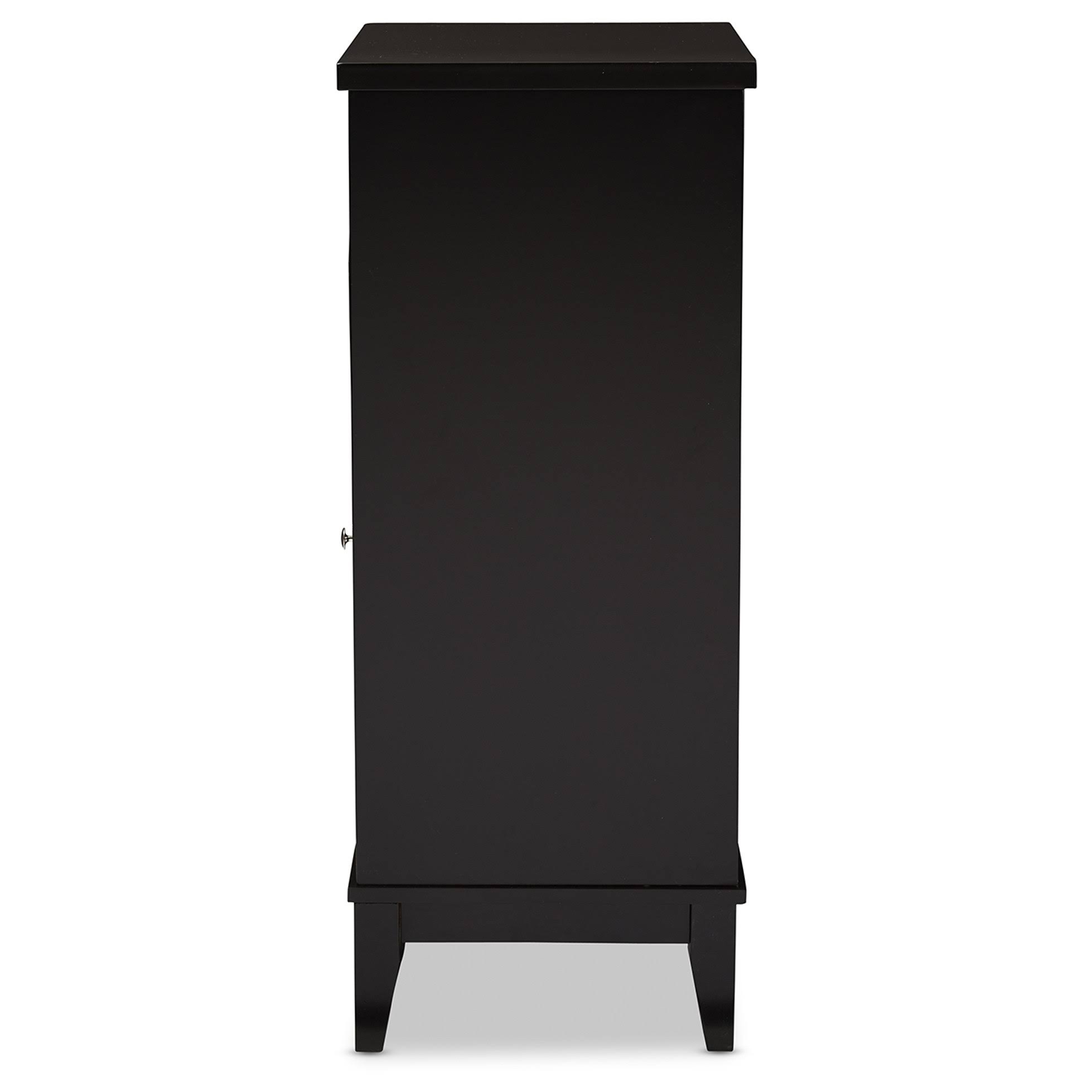 Baxton Studio Easton Modern and Contemporary Wood Dry Bar and Wine Cabinet, Dark Brown
