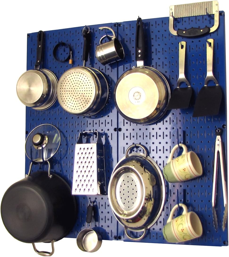 Wall Control Kitchen Pegboard Organizer Pots and Pans Pegboard Pack Storage and Organization Kit with White Pegboard and White Accessories Pack of 2