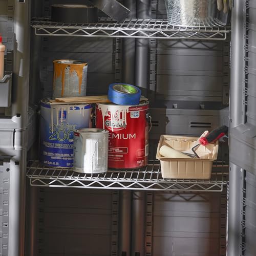 Gracious Living MaxIt Heavy Duty Premium Base Cabinet with 2 Adjustable Metal Shelves for Garage, Basement, or Utility Room Storage