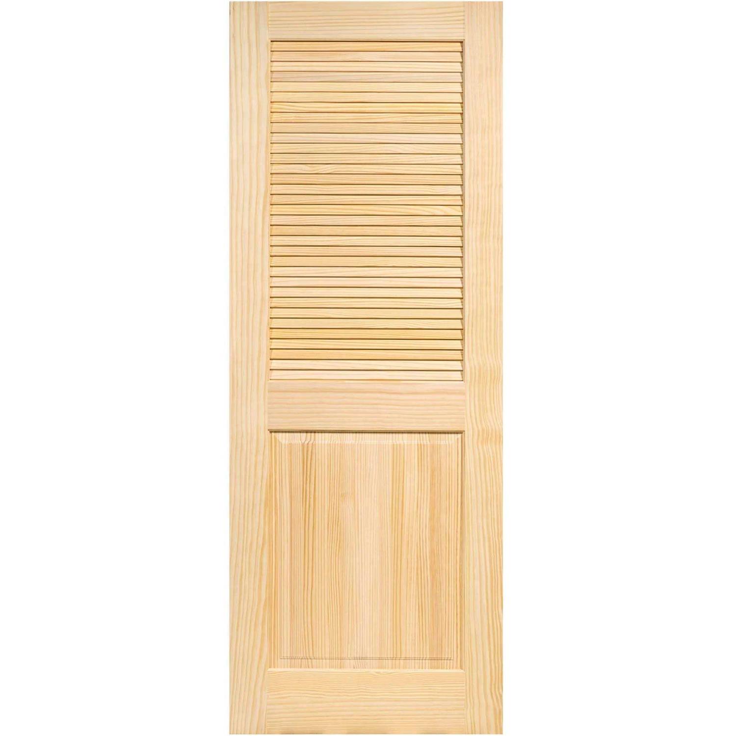Kimberly Bay Louvered Solid Wood Unfinished Slab Standard Door