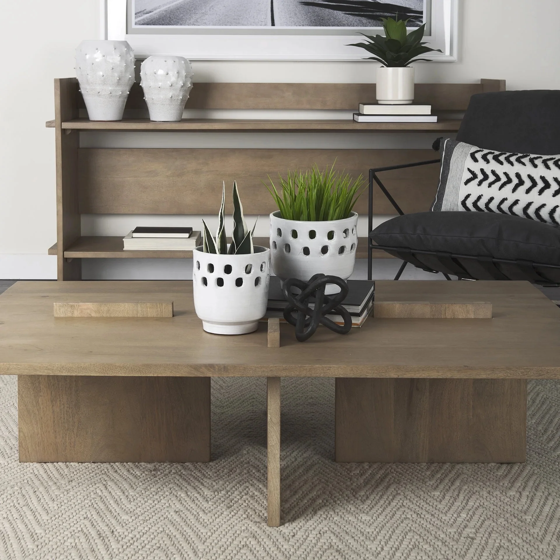 HomeRoots 393175 15 x 34 x 56 in. Rectangle Wooden Coffee Table, Light Natural Brown
