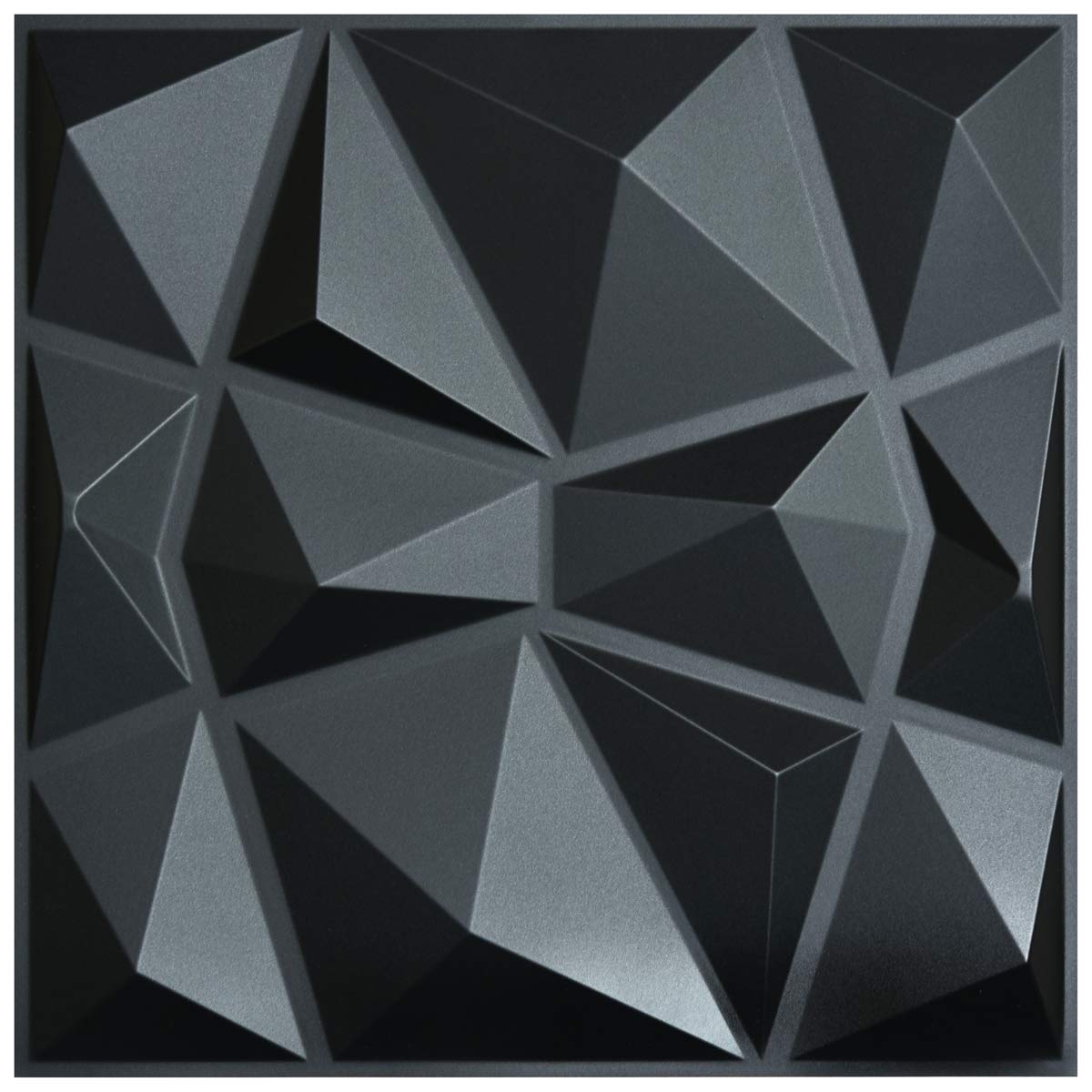 Art3d Textures 3D Wall Panels White Diamond Design Pack of 12 Tiles 32 Sq Ft (PVC)
