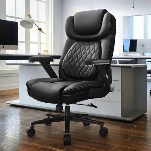 750lbs Big and Tall Office Chair,Heavy Duty Office Chairs,Executive Computer Desk Chair Work Chairs, Thick Padded Strong Metal Base Quiet Wheels