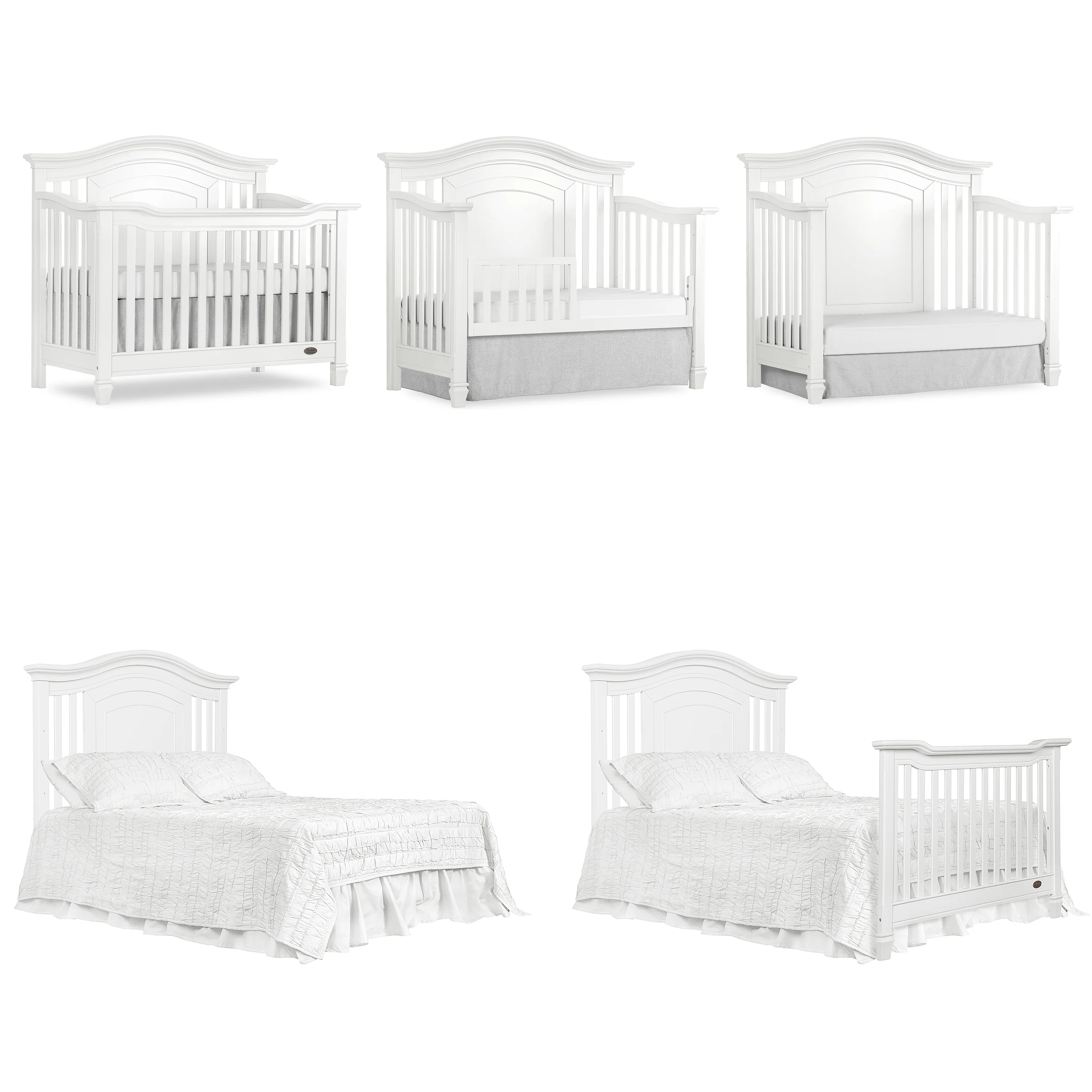 Evolur Fairbanks 5-in-1 Convertible Crib White - Radiant Selections