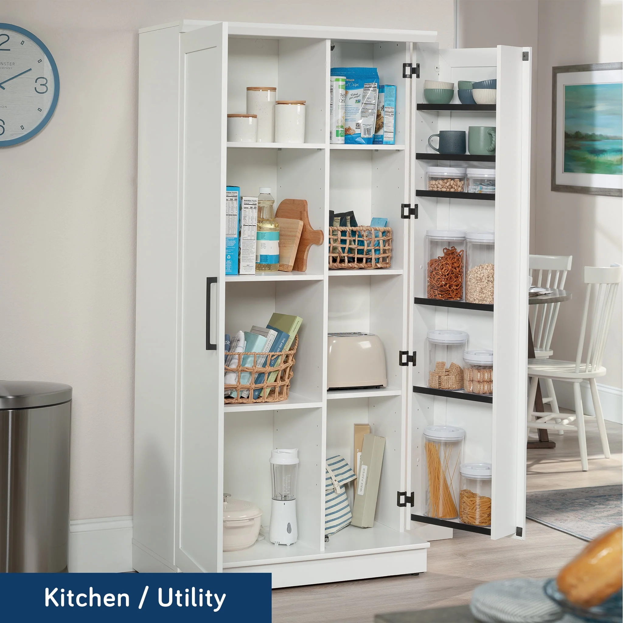 Sauder HomePlus Storage Cabinet, Soft White Finish