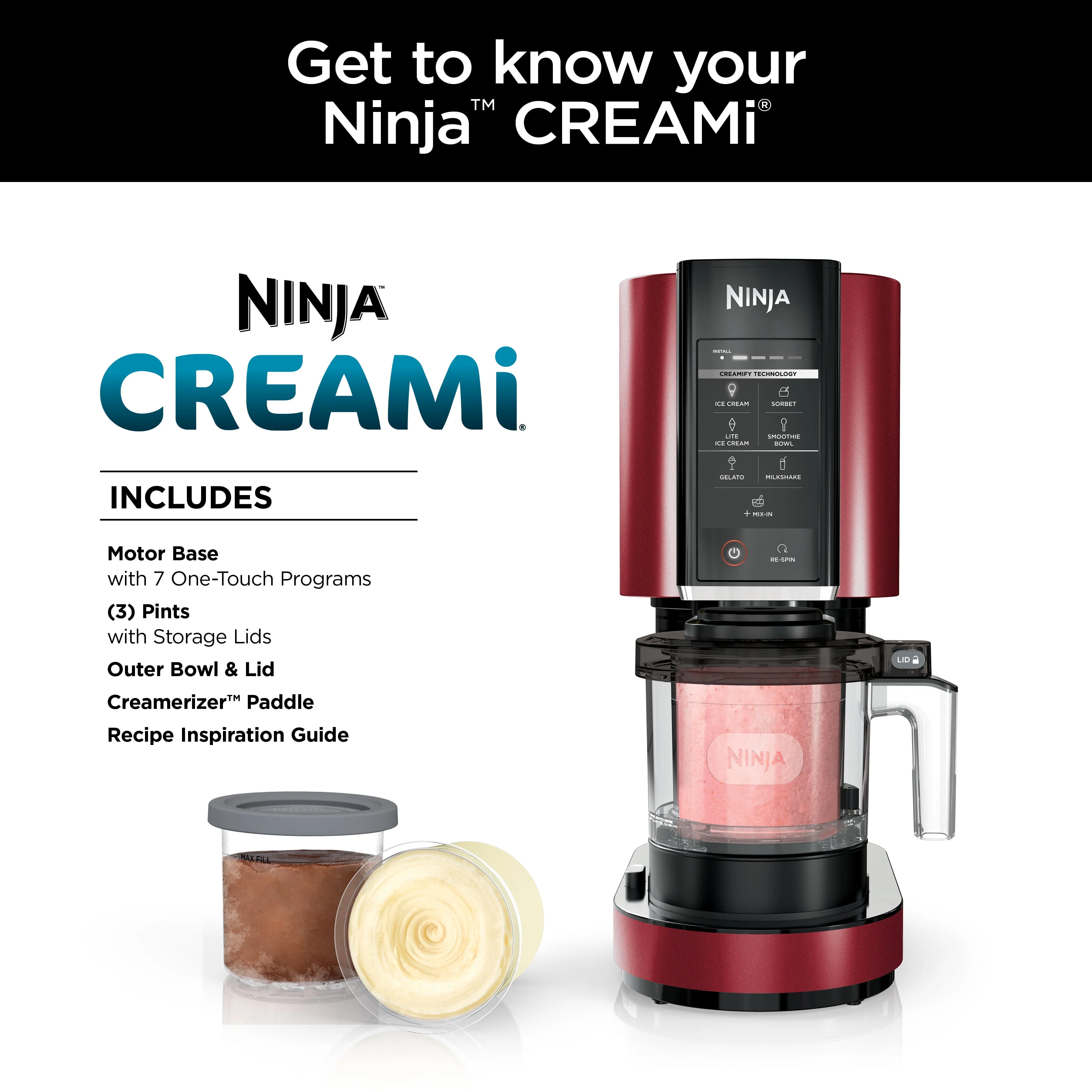 Ninja鈩?CREAMi鈩? Ice Cream Maker, 7 One-Touch Programs, Blue - NC301NV
