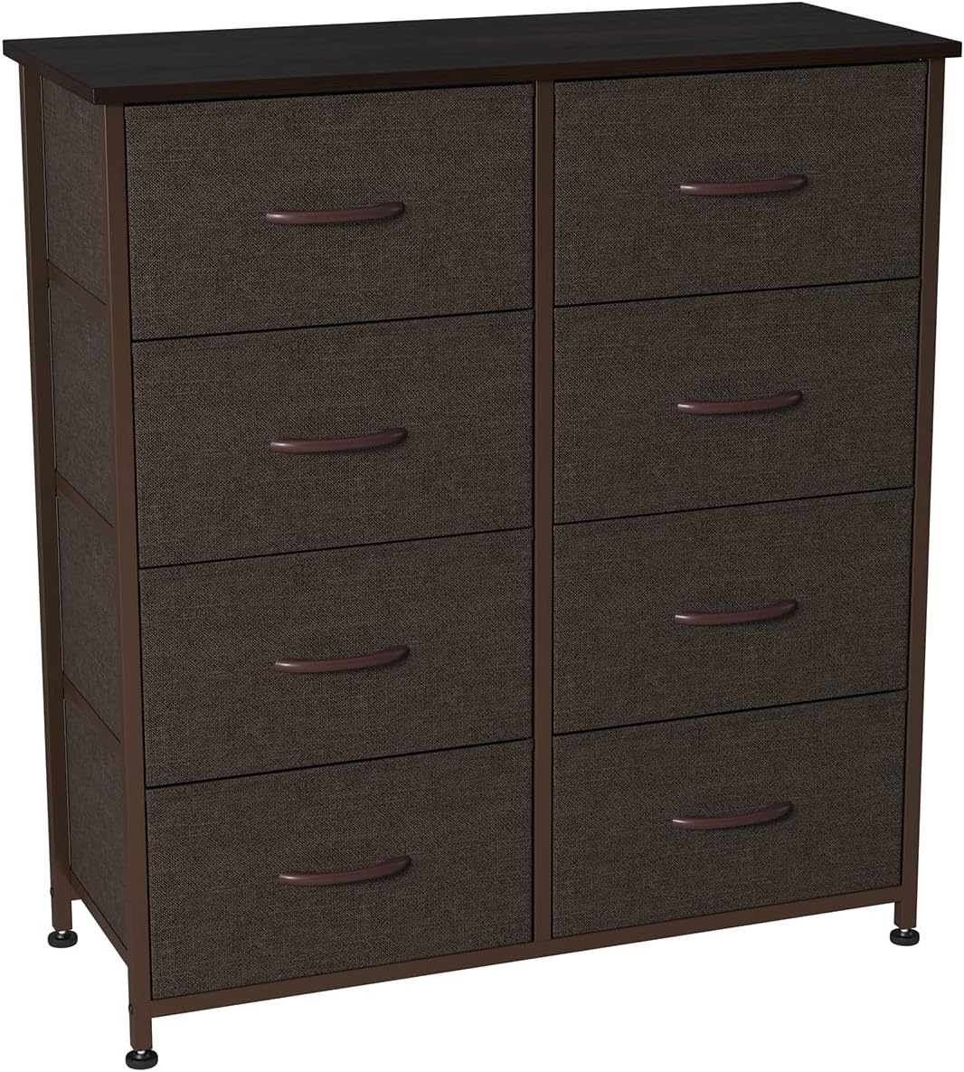 Somdot Dresser with 8 Easy Pull Drawers 4-Tier Wide Fabric Dresser Vertical Storage Tower Organizer Unit for Bedroom Office Laundry Closet Entryway