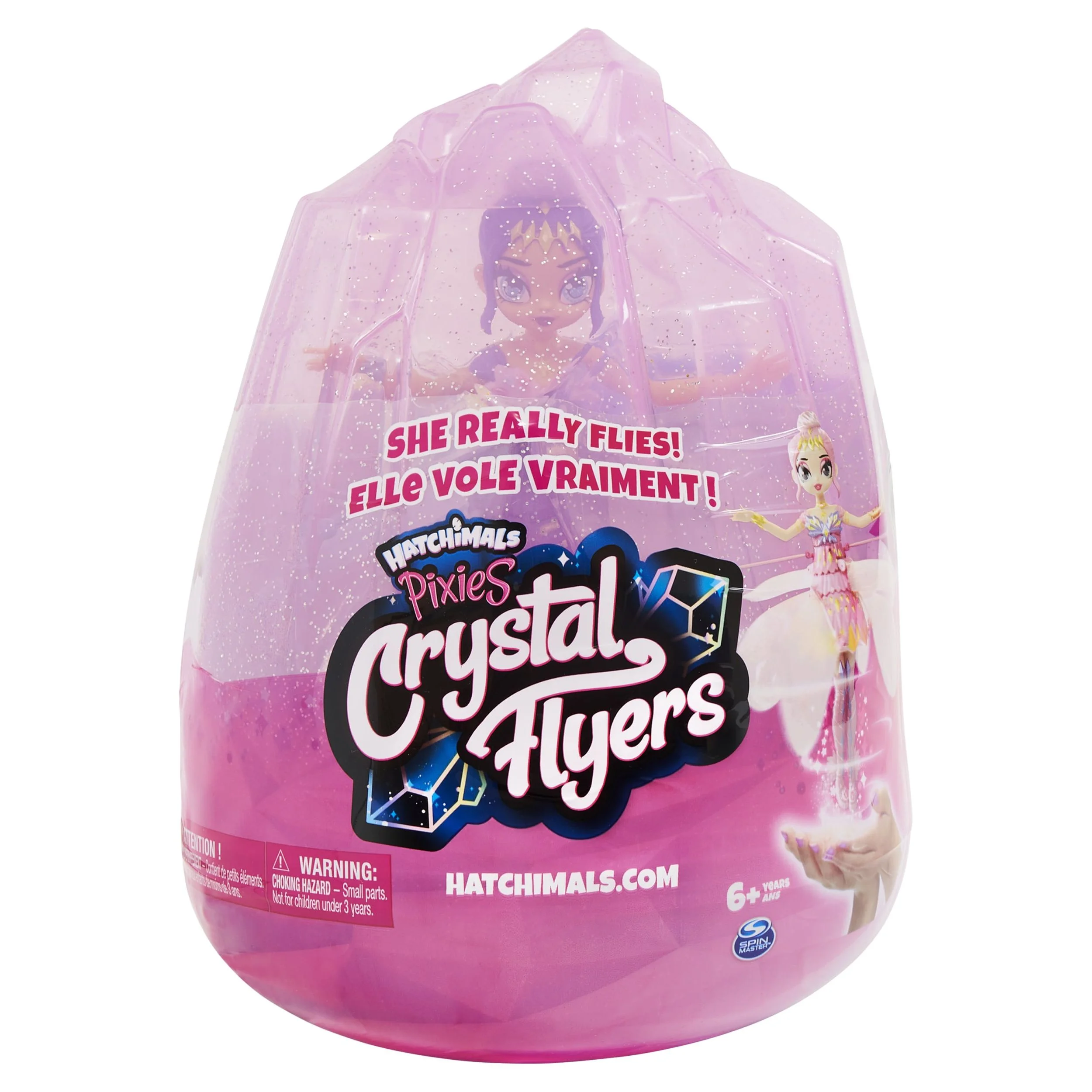 Hatchimals Pixies, Crystal Flyers Purple Magical Flying Pixie Toy, for Kids Aged 6 and up