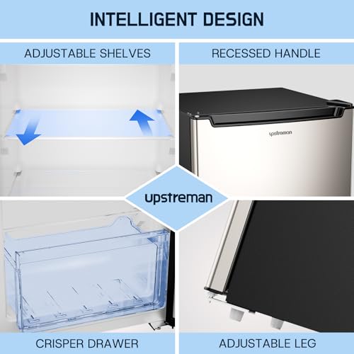 Upstreman 7.0 Cu.Ft Upright Freezer Large Capacity Convertible Refrigerator/Freezer, 5 Adjustable Shelves, Energy Efficient, Garage Ready