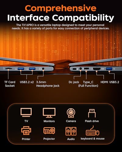 2025 Gaming Laptop, 16.0inch Laptop Computer with AMD Ryzen 7 5825U(8C/16T, Up to 4.5GHz), 16GB RAM 512GB NVMe SSD Windows 11 Laptop