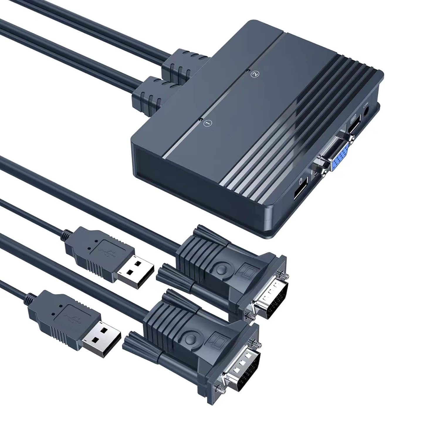 SKLTD 2 Port DisplayPort KVM Switch,4K60Hz,2 in 1 Out USB and DP KVM Switcher for 2 Computer Share 1 Monitor Keyboard Mouse (P21-001) Pack of 2