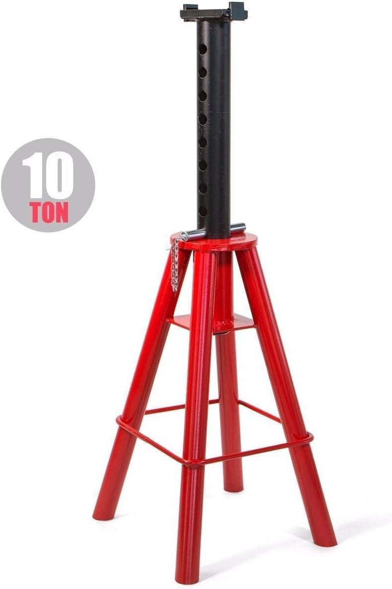 Stark Set of 2PCS 10-Ton High Jack Stand Pin Type Stand 10-Ton (20,000 lb) Capacity 18-1/2" to 30" Adjustable Height