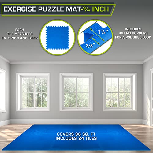 ProsourceFit Extra Thick Puzzle Exercise Mat , EVA Foam Interlocking Tiles for Protective, Cushioned Workout Flooring for Home and Gym Equipment