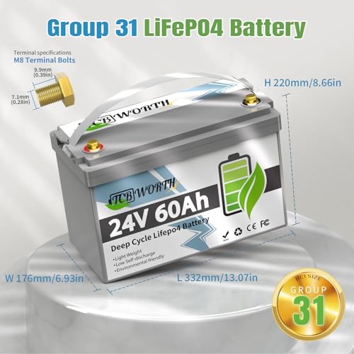 12V 100Ah LiFePO4 Battery, Rechargeabel Deep Cycle Lithium Batteries, 100A BMS with Low-Temp Protection, Perfect for RV, Solar, Boat, Marine