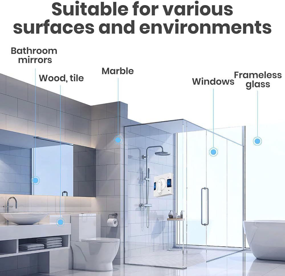 Smart Window Cleaning Robot with Dual Water Spray & Strong Suction