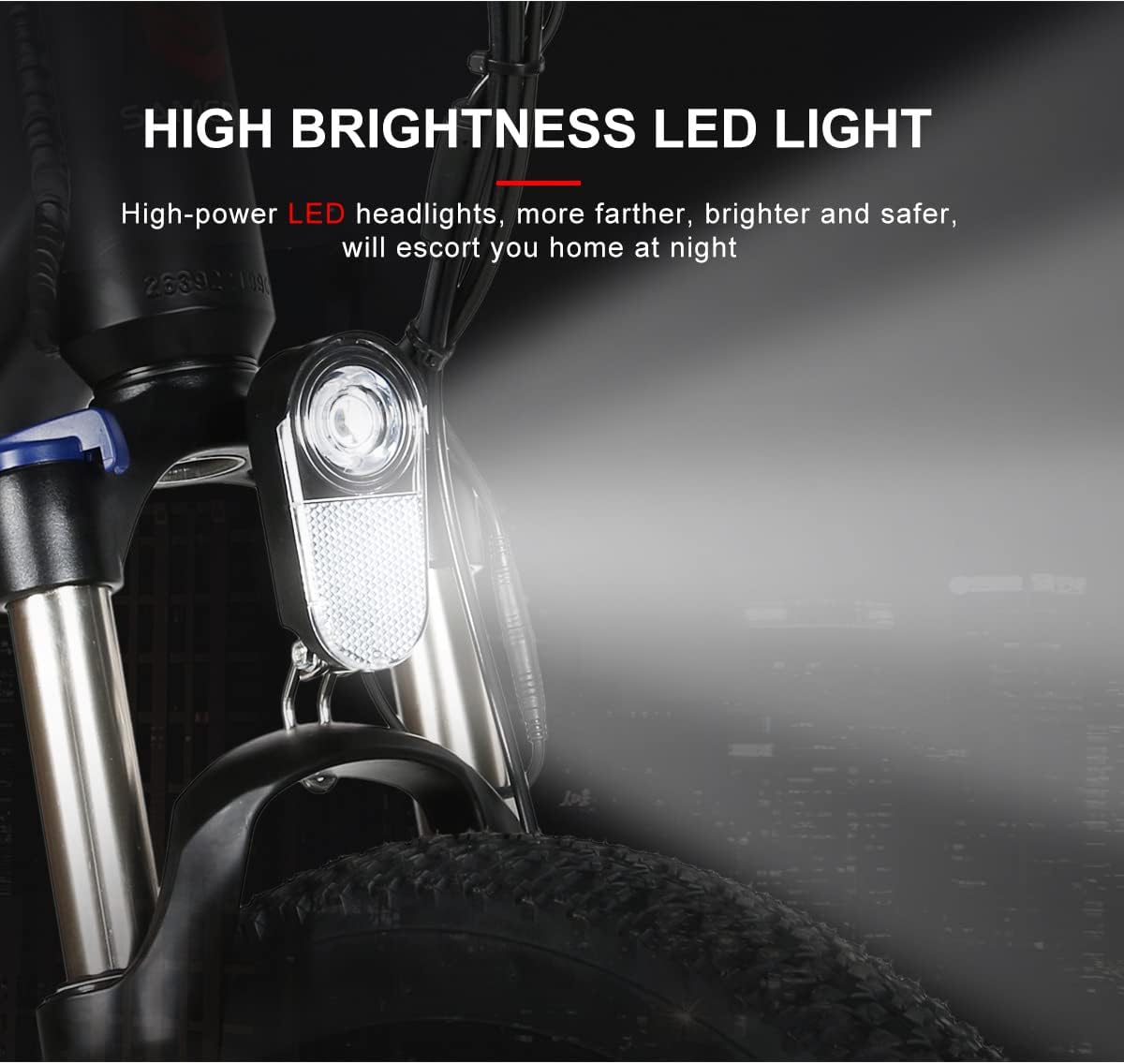 SAMEBIKE 27.5 inch Electric Bike with 48V13AH Removable Lithium Battery 7 Speed Gears and LCD Smart Meter