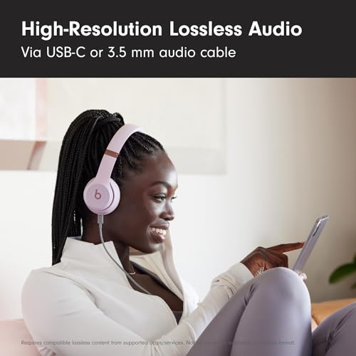 Beats Solo 4 - Wireless Bluetooth On-Ear Headphones, Apple & Android Compatible, Up to 50 Hours of Battery Life - Matte Black (Renewed)