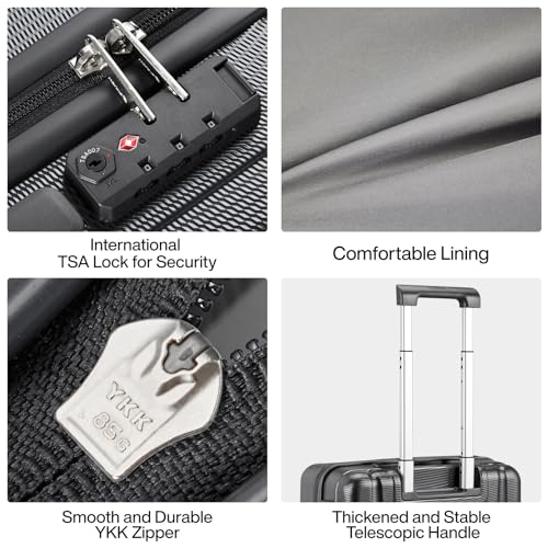 Hanke 29 Inch Luggage Suitcases With Spinner Wheels Lightweight PC hardside Rolling Suitcase With Travel Lock, Checked-Large 29-Inch(Blackish Green)