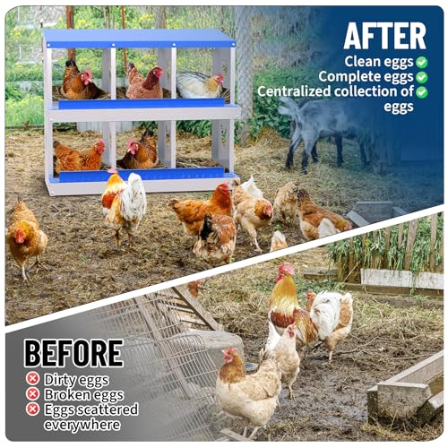 Garvee Chicken Nesting Box with Removable Tray, 8 Compartment Nesting Boxes for Chickens, Easy to Clean and Install