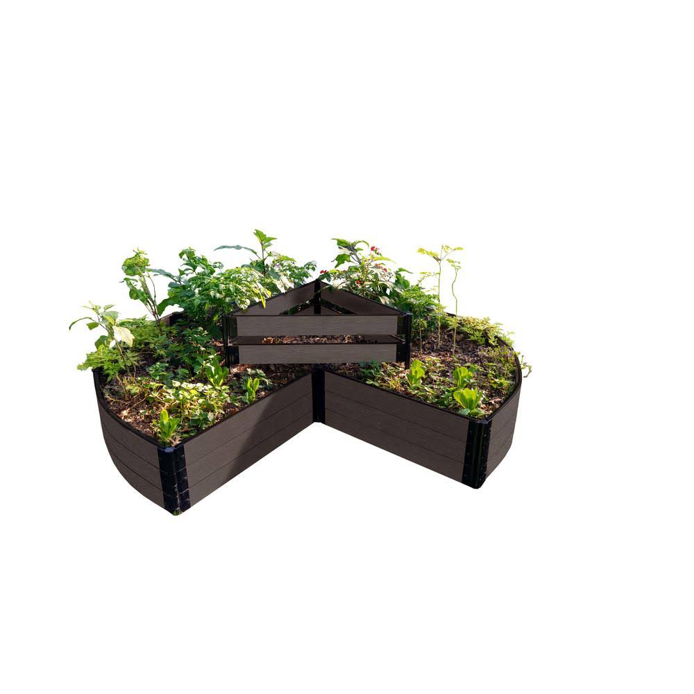 Frame It All Tool-Free Weathered Wood 9 x 9 x 16.5 Circle Keyhole Garden 1 Profile