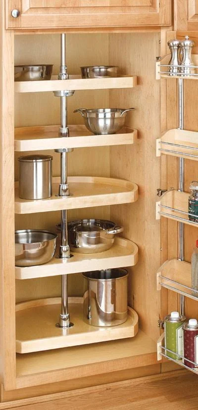 Rev-A-Shelf D-Shape Classic 5-Shelf Pantry Lazy Susan Turntable, Natural