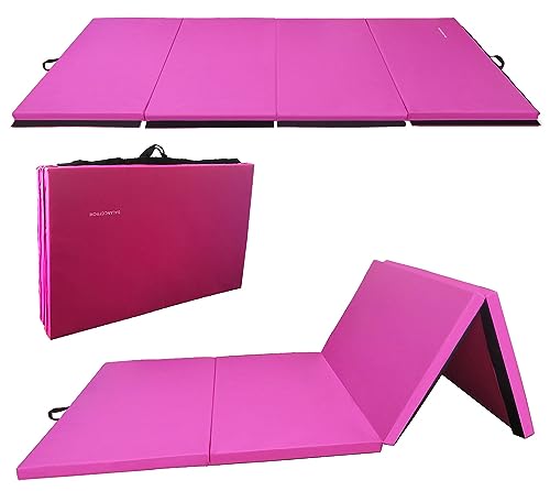 We Sell Mats 9 ft Folding Foam Balance Beam Bar and Signature Fitness 4'x8'x2" Extra Thick High Density Gymnastics Aerobics Folding Mats