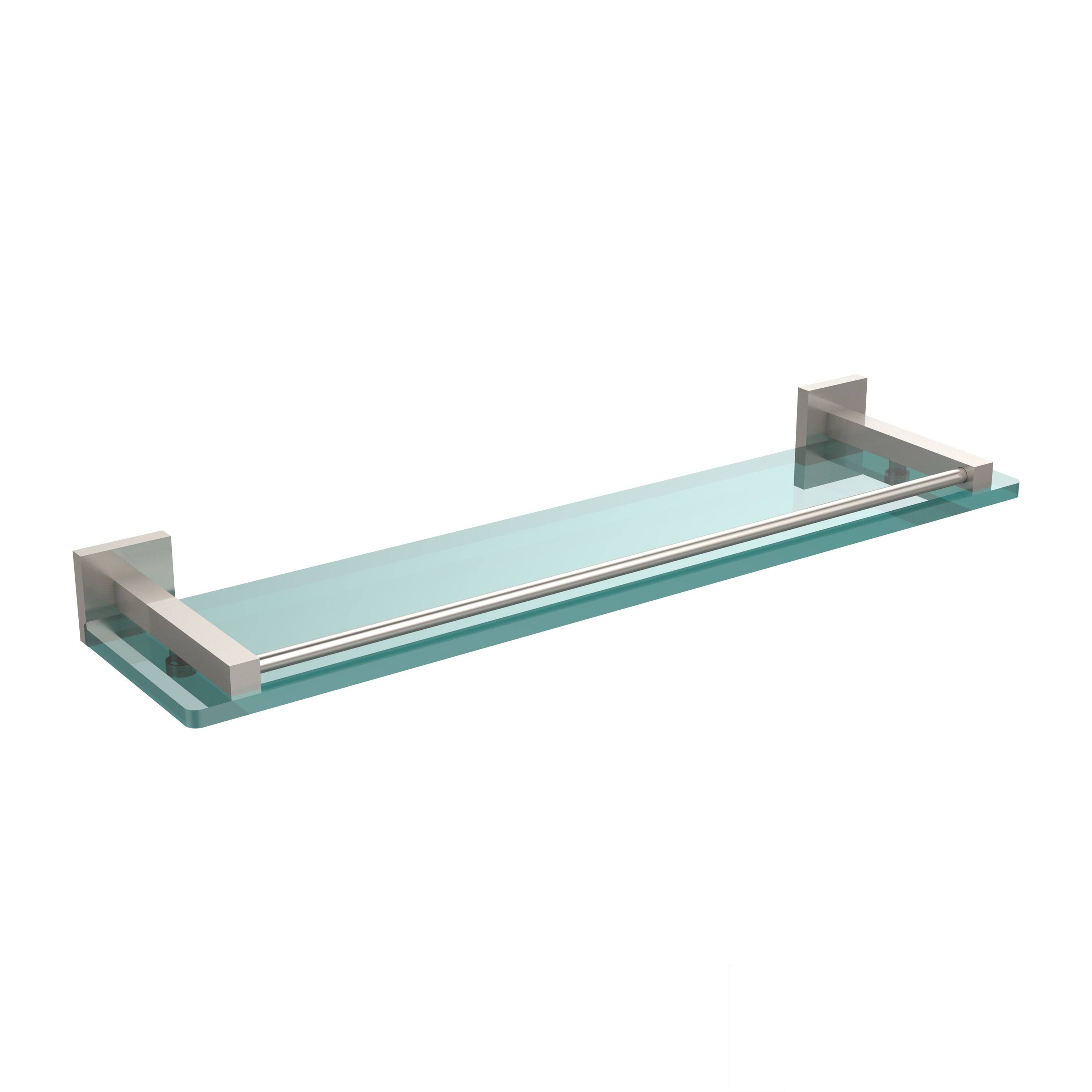Allied Brass MT-1-22-GAL-SBR Montero Collection 22 in. Glass Shelf with Gallery RAIL, Satin Brass