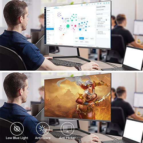 SANSUI Monitor 22 Inch IPS 75Hz FHD 1080P HDMI VGA Ports Computer Monitor Ultra-Thin Tilt Adjustable VESA Mount Compatible with Eye Comfort 178° Wide