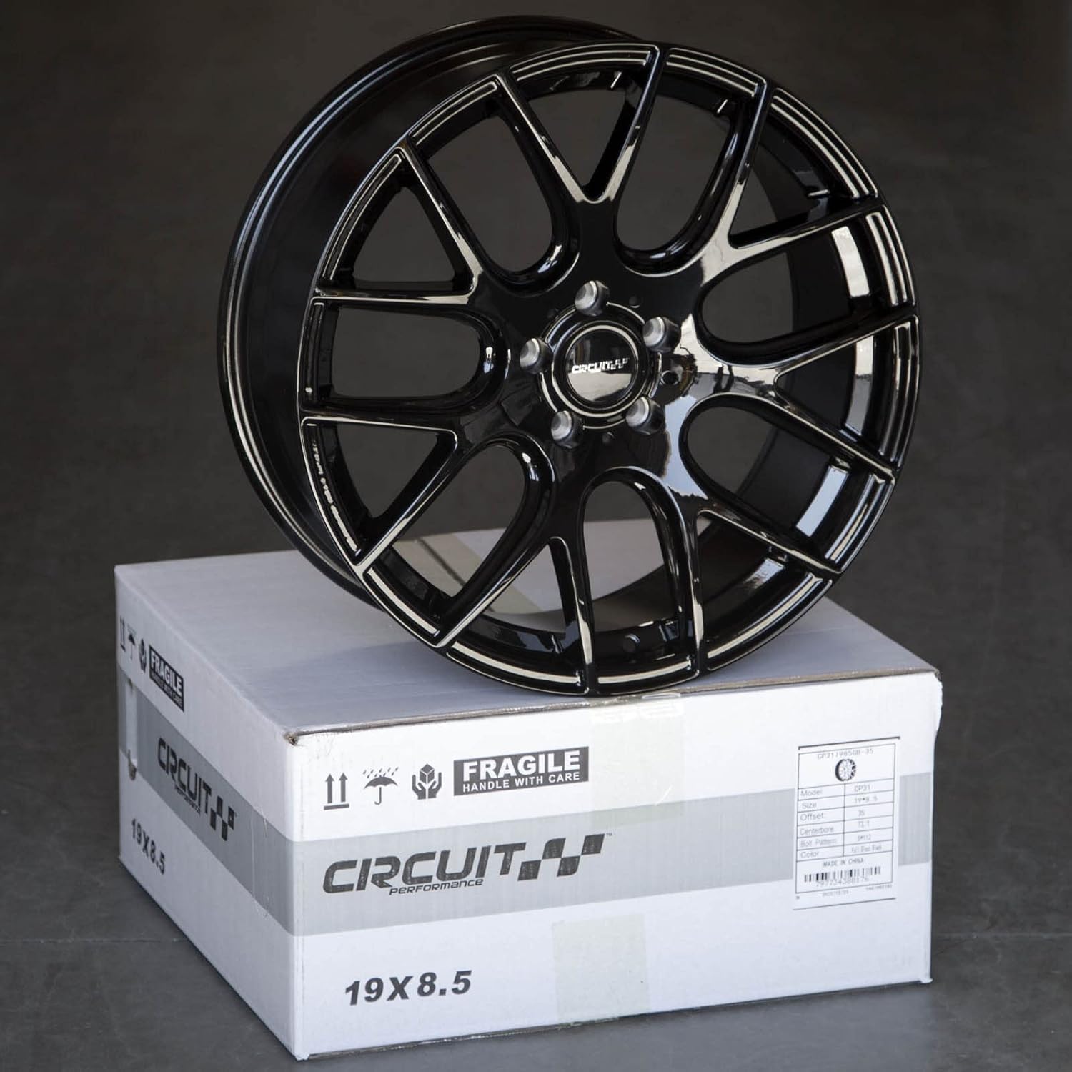 Circuit Performance CP31 19x8.5 Wheel Gloss Black 5x112 Bolt Pattern, 19 Inch, 35mm Offset, 73.1mm CB, Compatible VW Volkswagen, Audi, Mercedes Wheels