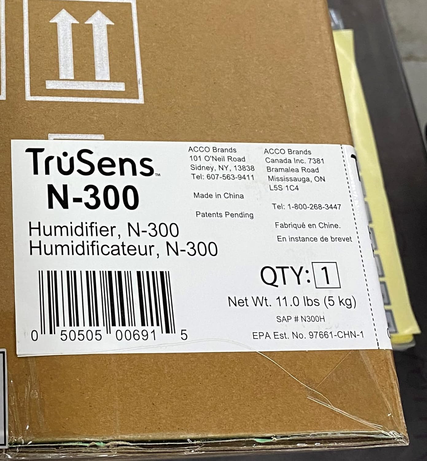 TruSens Clean Mist Ultrasonic Humidifier With UV-C Light, Large 8L Tank, Humidity Sensor, Warm & Cool Mist, Water Softening Filter