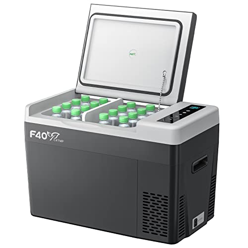F40C4TMP Portable Refrigerator Freezer 12V Car Freezer Refrigerator (-7.6℉~50℉) with 12/24V DC Portable Car Fridge for Truck, RV, Boat, Camping