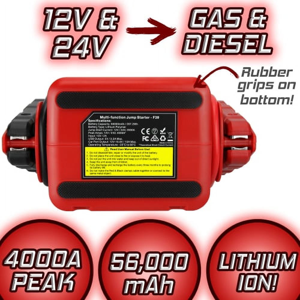 Banshee Replacement for Clore 1700 Peak Amp Premium 12 Volt Jump Starter with charging cord, Replaces JNC770R