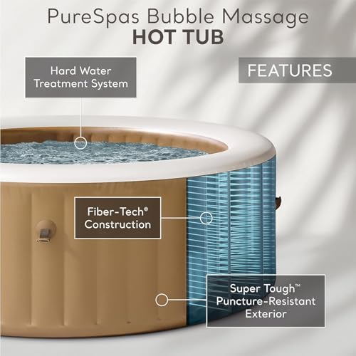 INTEX 28425EH PureSpa Bubble Massage Spa Set Outdoor Inflatable Portable Hot Tub, Includes Energy Efficient Spa Cover, Saltwater System Ready