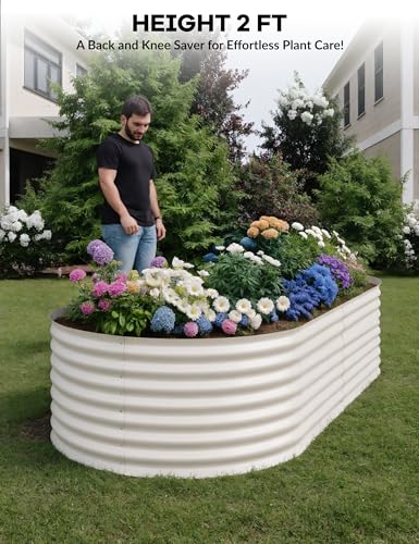 10x4x1.5ft Raised Garden Bed,Galvanized Raised Planter Boxes Outdoor with Easy Assembly, Large Garden Bed for Vegetables, Fruits, Flower