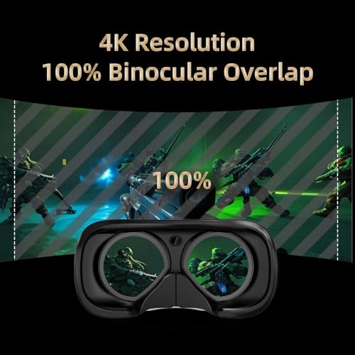 DPVR E4 VR Headset - PCVR Virtual Reality Headset for PC Games with Controller, Compatible with SteamVR
