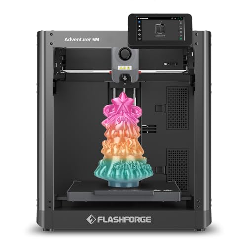 FLASHFORGE Adventurer 5M 3D Printer, 600mm/s High-Speed, 1 Click Fully Auto Leveling, Upgraded Direct extruder Quick Detachable 280°C Nozzle