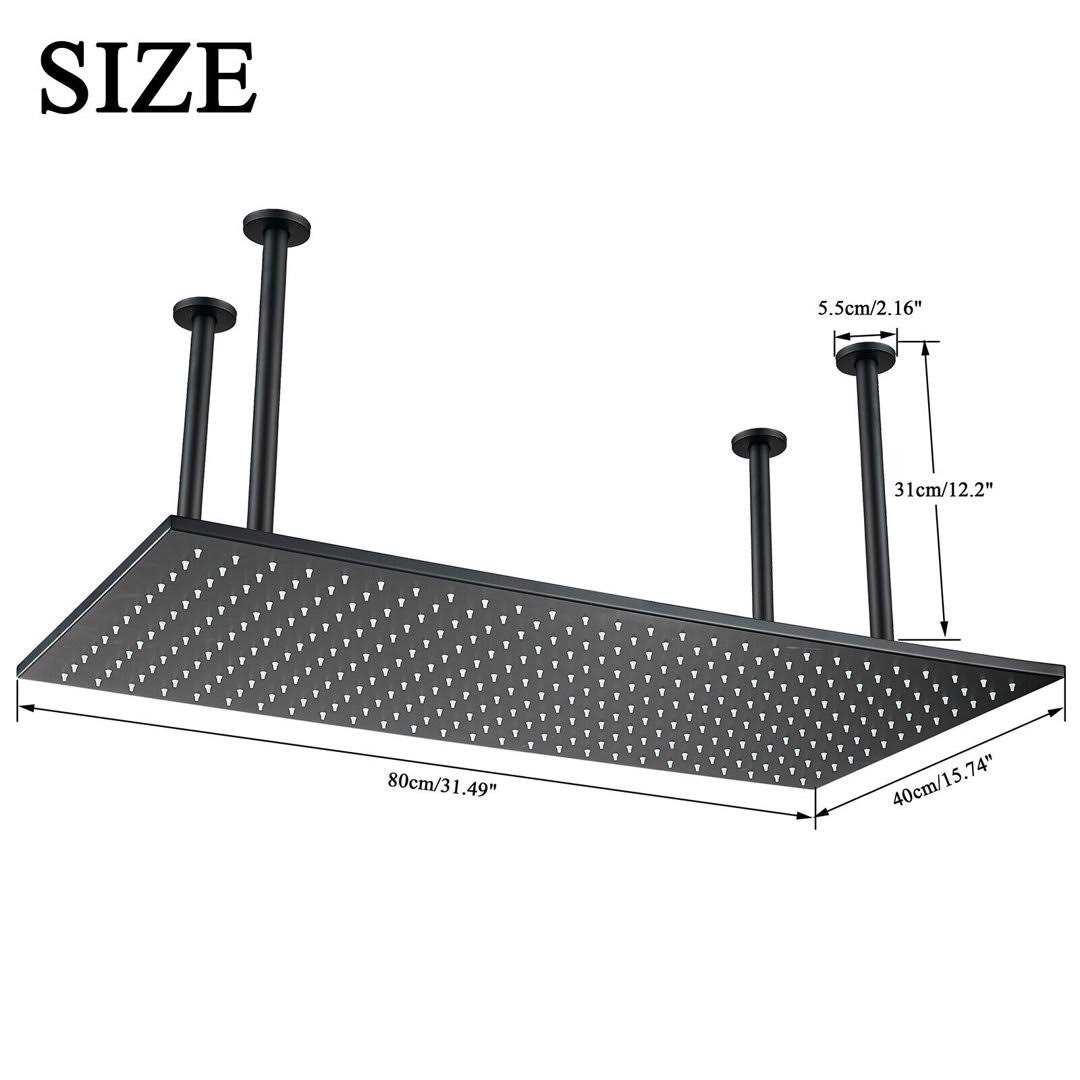 Senlesen 310-PH4080HS Rain Fixed Shower Head 2.5 GPM GPM with Self-Cleaning - Shop Hardware Tools Online Store