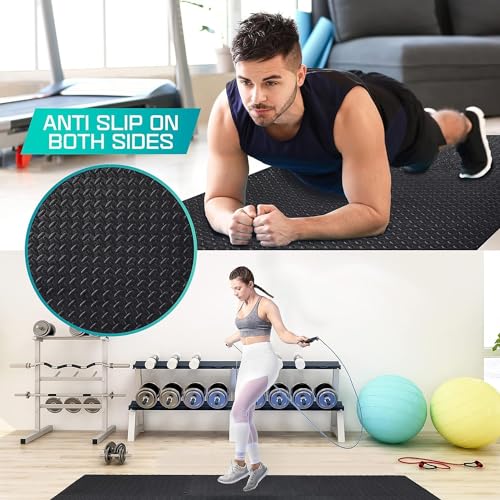 Yes4All 24SQFT-120SQFT Puzzle Exercise Mat for Home Gym, EVA Interlocking Foam Floor Tiles with Border for Workout Equipment
