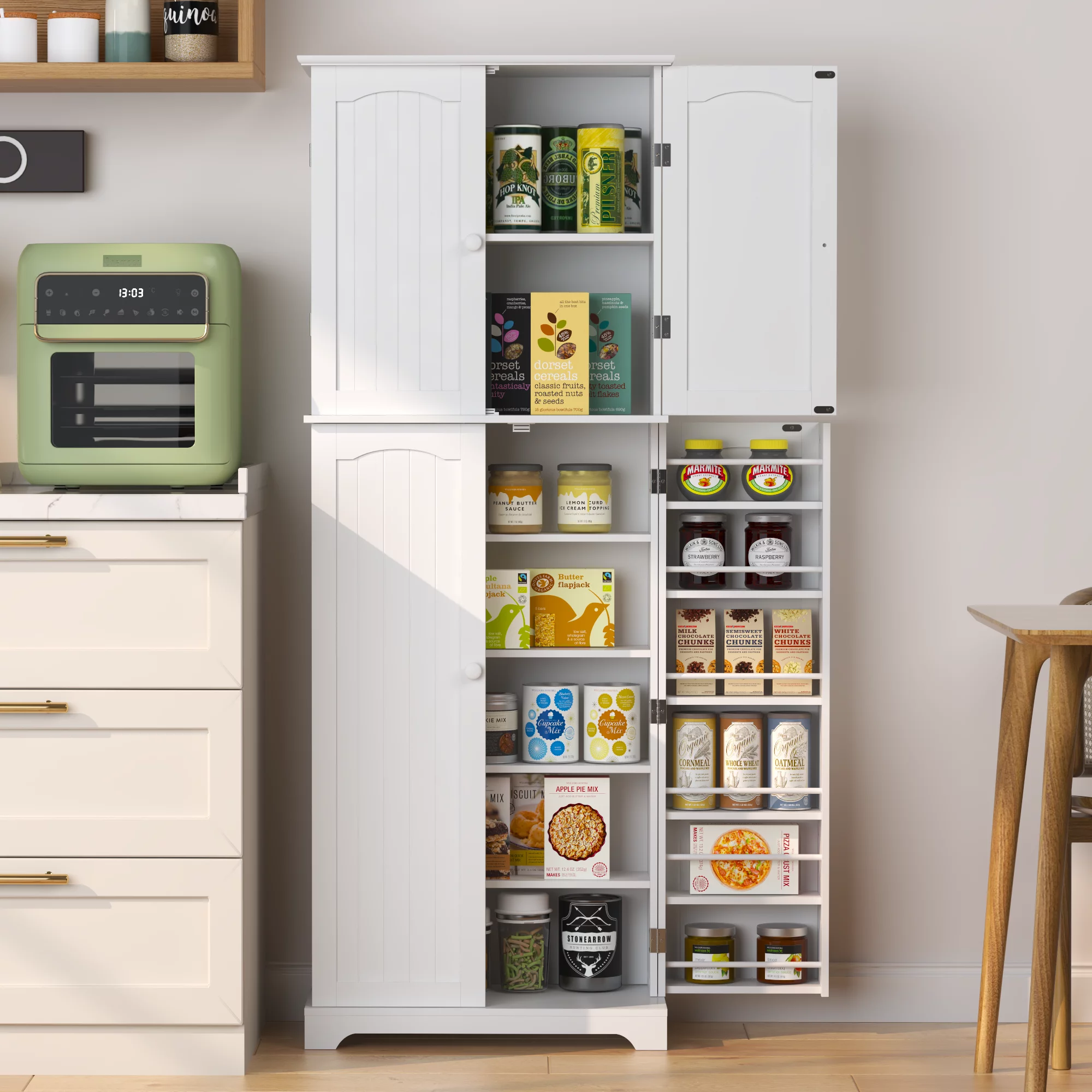 HOMEFORT Tall Kitchen Pantry Storage Cabinet with Doors and Shelves